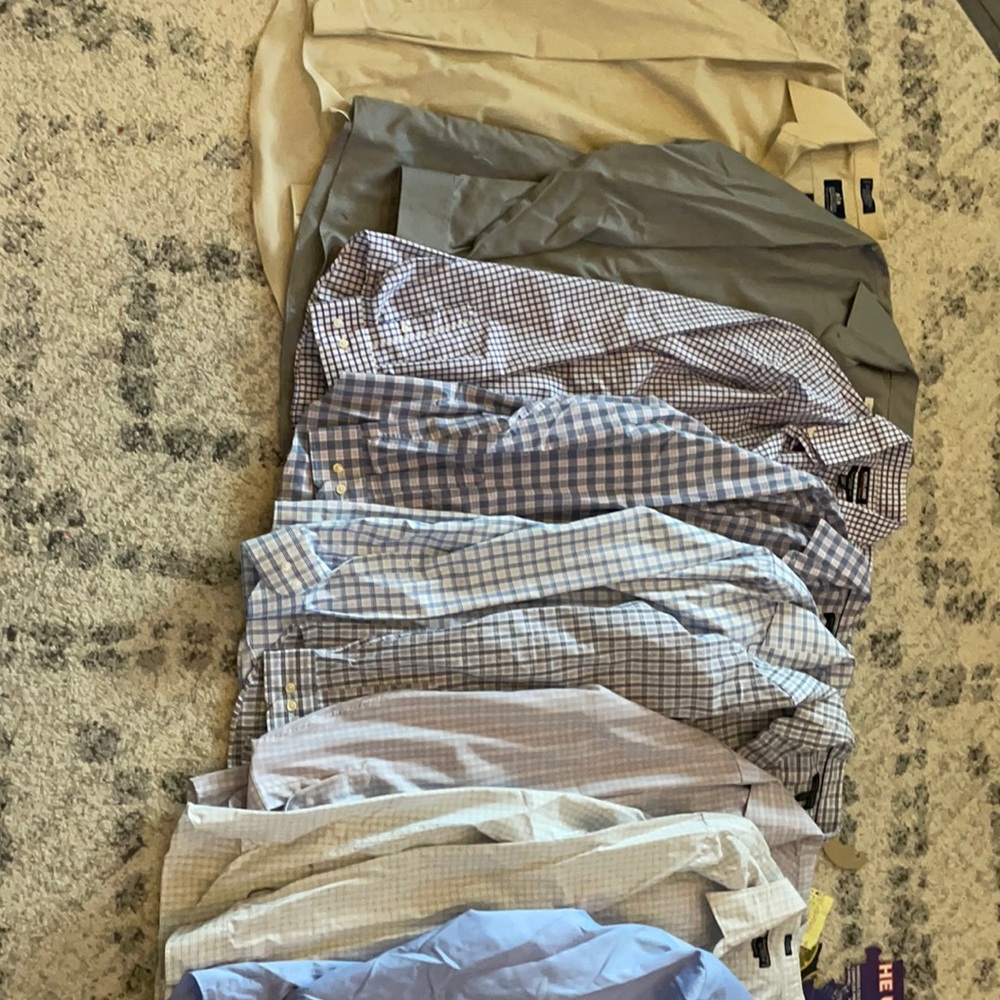 Set of 9 designer men’s long sleeve dress shirts